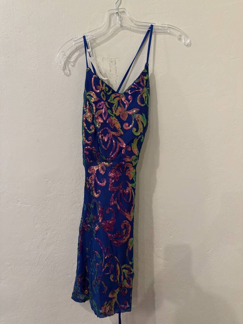 NEW ROSA CLOTHING women's sequin cocktail a-line party dress in blue
